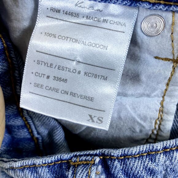 Kancan Denim Shorts Women Sz XS Cut-Off‎ Distressed Exposed Button Fly - Picture 6 of 13